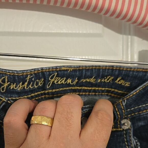 Dark Blue Denim Shorts with Heart Detail - Picture 4 of 9